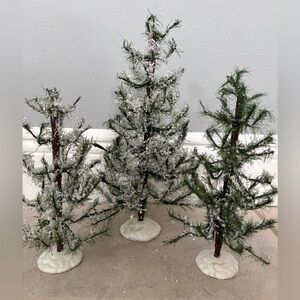 Lemax White Pine ( set of 3 )
Snowy Green Holiday Tree 
Village Accessories